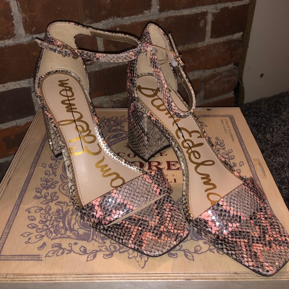 NWOT Sam Edelman Snake Print Heels